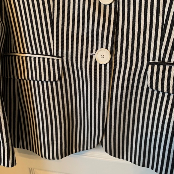 NEW PIAZZA SEMPIONE BLACK & WHITE STRIPED JACKET/BLAZER - SIZE 4 - MADE IN ITALY - Picture 6 of 9